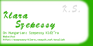 klara szepessy business card